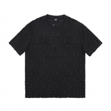 펜디 남성 크루넥 블랙 반팔티 - Mens Black Tshirts 