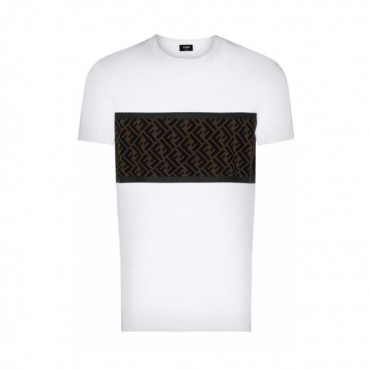 펜디 남성 크루넥 화이트 반팔티 - Mens White Tshirts 