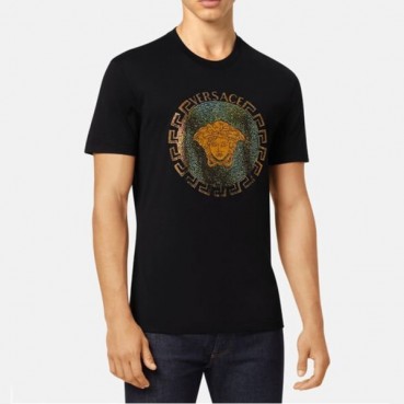 베르사체 남성 블랙 크루넥 반팔티 - Mens Black Tshirts 
