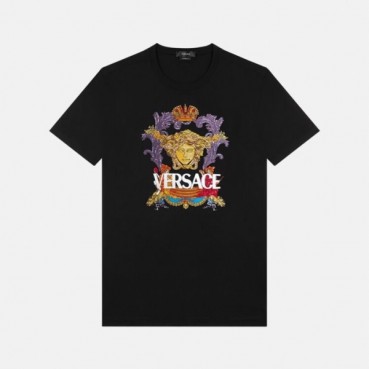 베르사체 남성 블랙 크루넥 반팔티 - Mens Black Tshirts 