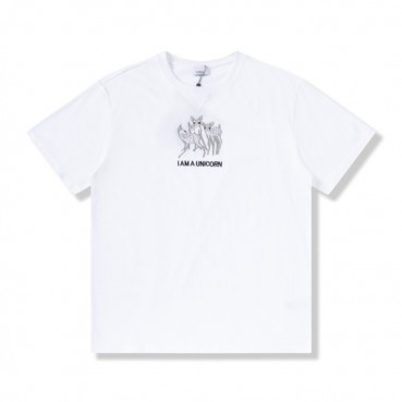 버버리 남성 크루넥 화이트 반팔티 - Mens White Tshirts 
