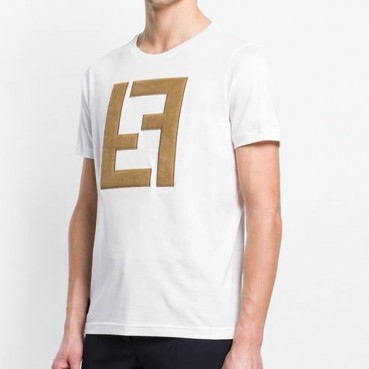 펜디 남성 크루넥 화이트 반팔티 - Mens White Tshirts 