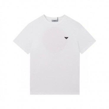프라다 남성 크루넥 화이트 반팔티 - Mens White Tshirts 
