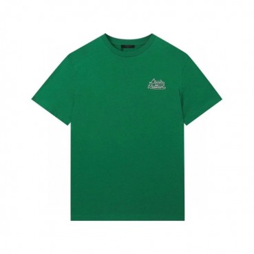 루이비통 남성 크루넥 그린 반팔티 - Mens Green Tshirts 