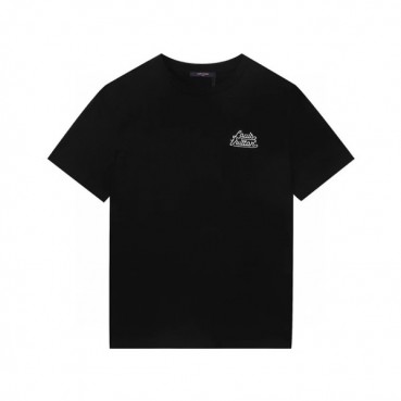 루이비통 남성 크루넥 블랙 반팔티 - Mens Black Tshirts 