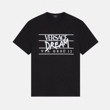 베르사체 남성 크루넥 블랙 반팔티 - Mens Black Tshirts 