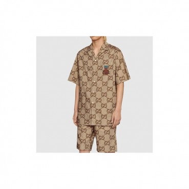 구찌 남성 크루넥 카멜 반팔티 - Mens Camel Tshirts 