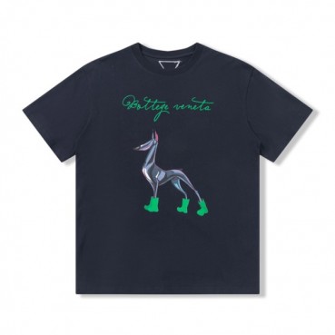 보테가 남성 크루넥 블랙 반팔티 - Mens Black Tshirts 
