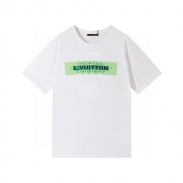 루이비통 남성 크루넥 화이트 반팔티 - Mens White Tshirts 