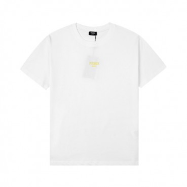 펜디 남성 크루넥 화이트 반팔티 - Mens White Tshirts 