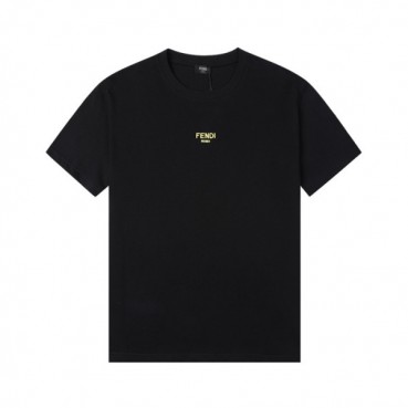 펜디 남성 크루넥 블랙 반팔티 - Mens Black Tshirts 