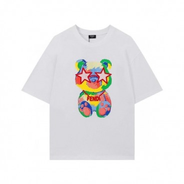 펜디 남성 크루넥 화이트 반팔티 - Mens White Tshirts 