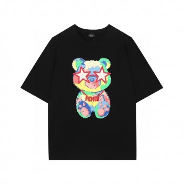 펜디 남성 크루넥 블랙 반팔티 - Mens Black Tshirts 