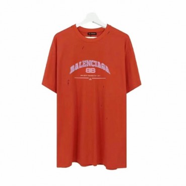 발렌시아가 남성 크루넥 오렌지 반팔티 - Mens Orange Tshirts 