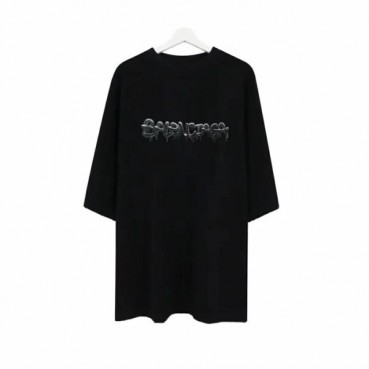 발렌시아가 남성 크루넥 블랙 반팔티 - Mens Black Tshirts 