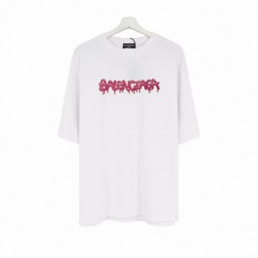 발렌시아가 남성 크루넥 화이트 반팔티 - Mens White Tshirts 