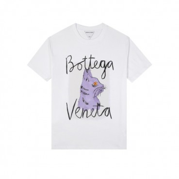 보테가 남성 크루넥 화이트 반팔티 - Mens White Tshirts 