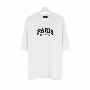 발렌시아가 남성 크루넥 화이트 반팔티 - Mens White Tshirts 
