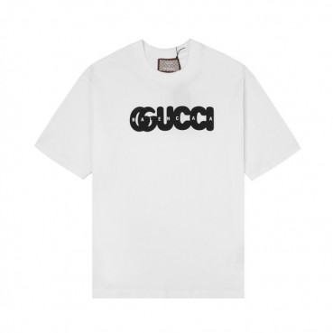 구찌 남/여 크루넥 화이트 반팔티 - Unisex White Tshirts 