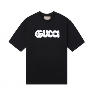 구찌 남/여 크루넥 블랙 반팔티 - Unisex Black Tshirts 