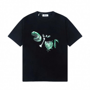 디올 남성 크루넥 블랙 반팔티 - Mens Black Tshirts 