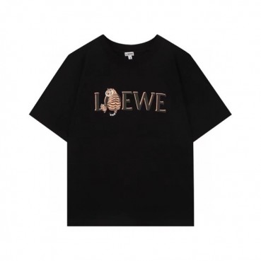 로에베 남성 이니셜 블랙 반팔티 - Mens Black Tshirts 