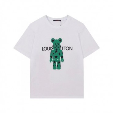 루이비통 남성 크루넥 화이트 반팔티 - Mens White Tshirts 