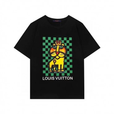 루이비통 남성 크루넥 블랙 반팔티 - Mens Black Tshirts 