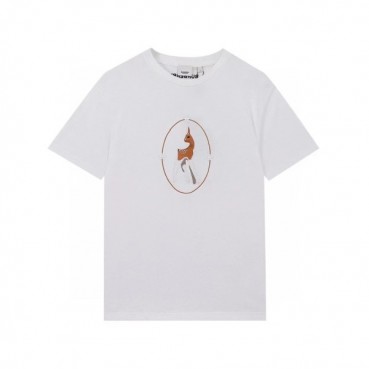 버버리 남성 크루넥 화이트 반팔티 - Mens White Tshirts 