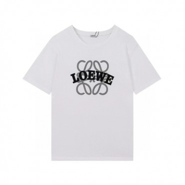 로에베 남성 이니셜 화이트 반팔티 - Mens White Tshirts 