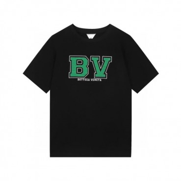 보테가 남성 크루넥 블랙 반팔티 - Mens Black Tshirts 