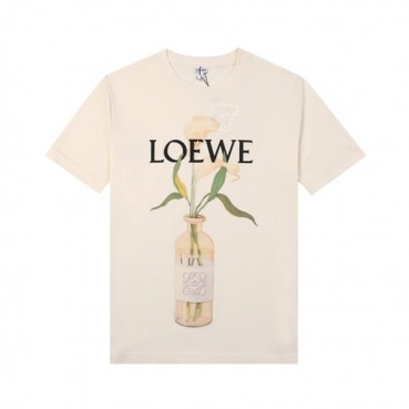 로에베 남/여 이니셜 아이보리 반팔티 - Unisex Ivory Tshirts 