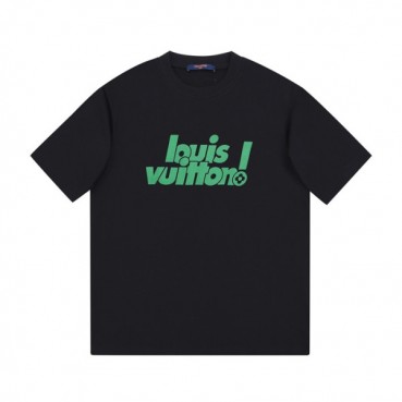 루이비통 남성 크루넥 블랙 반팔티 - Mens Black Tshirts 