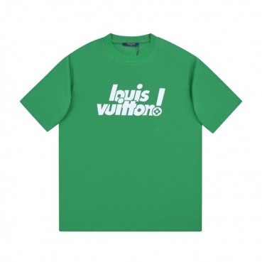 루이비통 남성 크루넥 그린 반팔티 - Mens Green Tshirts 