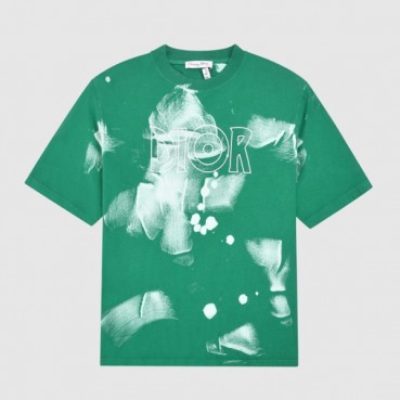 디올 남성 크루넥 그린 반팔티 - Mens Green Tshirts 
