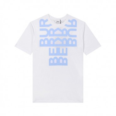 버버리 남성 크루넥 화이트 반팔티 - Mens White Tshirts 