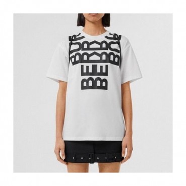 버버리 여성 크루넥 화이트 반팔티 -  White Tshirts 