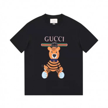 구찌 남/여 크루넥 블랙 반팔티 - Unisex Black Tshirts 