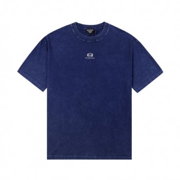발렌시아가 남성 크루넥 블루 반팔티 - Mens Blue Tshirts 