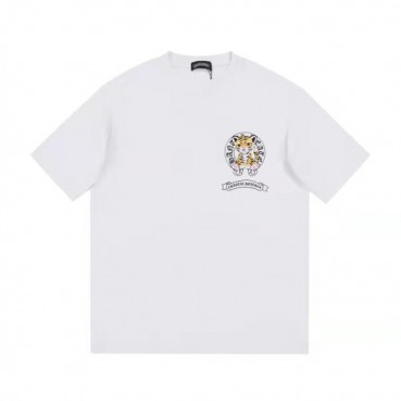 크롬하츠 남성 크루넥 화이트 반팔티 - Mens White Tshirts 