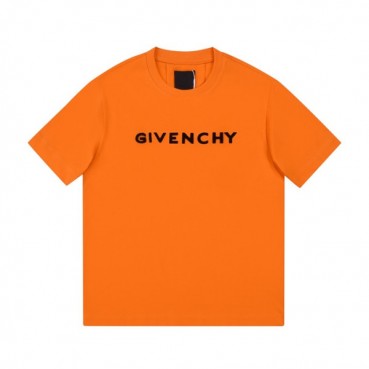 지방시 남성 크루넥 오렌지 반팔티 - Mens Orange Tshirts 