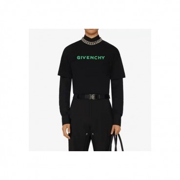 지방시 남성 크루넥 블랙 반팔티 - Mens Black Tshirts 