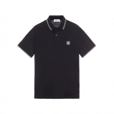 스톤아일랜드 남성 블랙 폴로 반팔티 - Mens Black Tshirts 