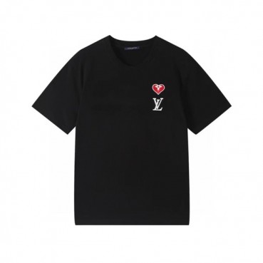 루이비통 남성 크루넥 블랙 반팔티 - Mens Black Tshirts 