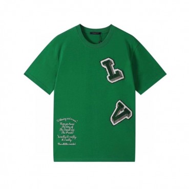 루이비통 남성 크루넥 그린 반팔티 - Mens Green Tshirts 