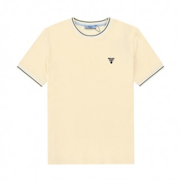 프라다 남성 크루넥 아이보리 반팔티 - Mens Ivory Tshirts 