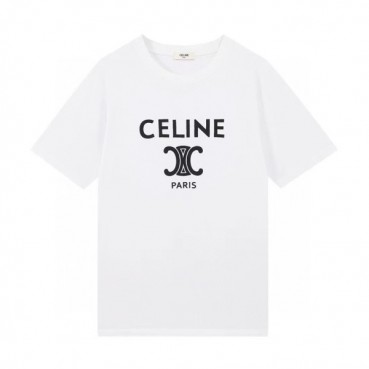 셀린느 남성 크루넥 화이트 반팔티 - Mens White Tshirts 