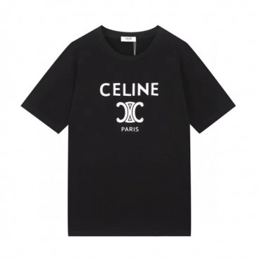 셀린느 남성 크루넥 블랙 반팔티 - Mens Black Tshirts 