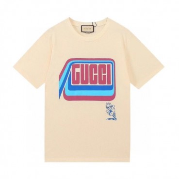 구찌 남/여 크루넥 아이보리 반팔티 - Unisex Ivory Tshirts 