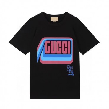 구찌 남/여 크루넥 블랙 반팔티 - Unisex Black Tshirts 